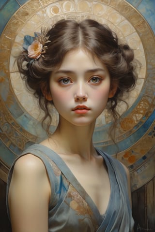 Auguste Renoir ~ Paul Peel ~ John Singer Sargent ~ Alexandre-Jacques Chantron ~ John William Godward ~ John William Waterhouse ~ Han-Wu Shen ~ Ishitaka Amano ~ Chakrapan Posayakrit ~ Kim Jung Gi ~ Kei Mieno ~ Ikushima Hiroshi ~ WLOP ~ William-Adolphe Bouguereau ~ Alphonse Mucha ~Luis Royo ~ Range Murata ~ Jock Sturges photography ~ David Hamillton photography ~ Overexposure Photorealistic high angle half body shot of a full body dystopian princess, 18 years old, zentangle pointillism watercolor, intimidating and imposing, dynamic pose, studio light, diffuse light, Sgraffito, soft pastel touch, overexposure oil painting on canvas style, impressionist, sfumato, chiaroscuro, sanpaku eyes, Grisaille Monochrome underpainting, fauvism, expressionistic portrait of a Japanese animation still, insanely intricate details, extremely sharp focus, whimsical surrealistic dreamscape collage, maximalism, Rembrandt lighting, unique artistic composition, terragen, phi ratio, Fabonacci, Siloa