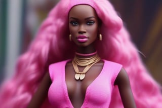 pink, african, barbie, fashion model, photoshoot, real life ,unreal engine