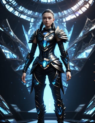 ((best quality)), ((masterpiece)), ((realistic,digital art)), (hyper detailed),  full body shot of Teenager Firm, Scandinavian, Deep blue eyes,     Unique Cheeks,  Pear face shape, Hourglass Figure, Freckles, Grey Textured quiff hair, Hope, wearing F43Arm0r, Swamp Space Dust,Belfry,Dawn, sci-fi,tech, futuristic,octane rendering, raytracing, volumetric lighting, Backlit,Rim Lighting, 8K, HDR