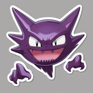 ((masterpiece,best quality)), , Haunter_Pokemon, floating, no humans, pokemon \(creature\),solo, smile, looking at viewer, sticker, white outline