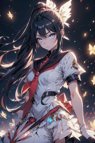 anime style beautiful woman, 1girl, (ponytail), black hair, (long hair), 
(school uniform), (sailor uniform), ((red sailor tie)), (white sailor blouse),
Slender, skinny, (turime), thick eyebrows, 
(face), 
vibrant colors, sharp focus, best quality, depth of field, cinematic lighting, (illustration, 8k CG, extremely detailed), ultra-detailed, high resolution, firefliesfireflies, perfect light, 
stylish pose, 8k, very clear, highest quality, high resolution. best quality, illustration, sax blue, 1girl, cute, (dynamic lighting:1.2), cinematic lighting, delicate facial features, detailed eyes, sharp pupils, realistic pupils, depth of field, bokeh, sharp focus, (hyper-detailed, bloom, glow:1.4), many small gems,armpit tickle,So_GunDam,Anigame 