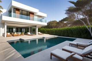 Architectural Marvel at Water's Edge: A Contemporary Oasis on the Beachfront"