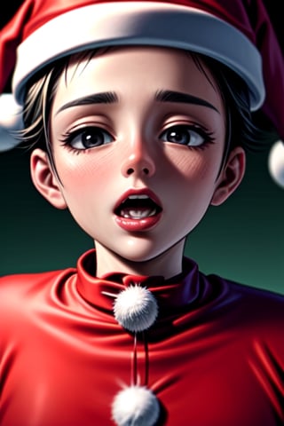 close-up of Santa's face right after ejaculation,<lora:659111690174031528:1.0>