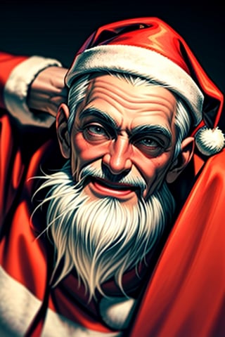 Santa with an ecstatic face,<lora:659111690174031528:1.0>