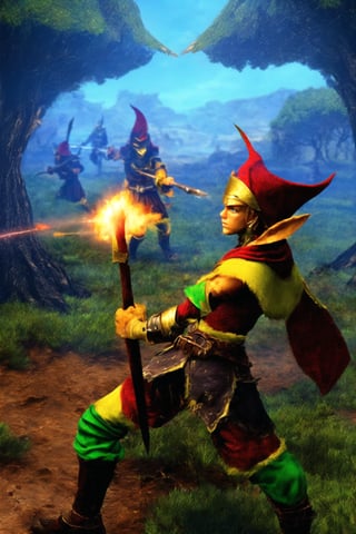 Elf warriors fight against invaders