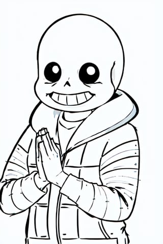 ((coloring book page)), ((clean line art)), ((black and white)), outline, (no colors), 2d, white_background, sans,praying