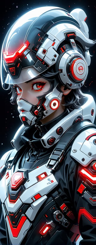 a white and silver red grey implants neon face with full space helmet translucent visor circuits on it,space helm visor gold translucent in the style of futuristic (Tron the movie gear) art helmet full gear glamour,Diesel punk steam punk animated gifs, stefan gesell, algorithmic artistry, android jones, tim hildebrandt, pop art consumer culture some translucent 