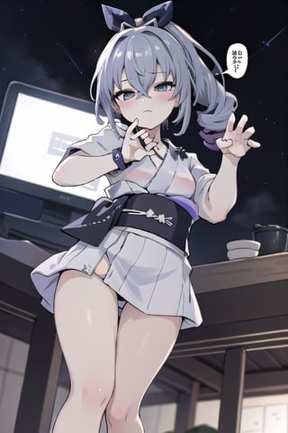 computer_background, high_resolution, best quality, extremely detailed, HD, 8K, 1_girl, figure_sexy,  (SilverWolfV5:1.4), (white_yukata:1.2), Blora, apathetic, no_emotions,, (night:1.4), (dynamic_pose:1.4), 