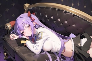 bedroom_background, high_resolution, best quality, extremely detailed, HD, 8K, 
1 girl, solo, figure_sexy, hot, (lavender_hair:1.2), (sleeping:1.2), FECCC, AiKouhaiOutfit,
 kuna2, (lying_on_sofa:1.4), (night:1.4), onepiece, skirt, (from_above:1.2), (closed_eyes:1.2), (upper_body:1.4), (from_side:1.4)