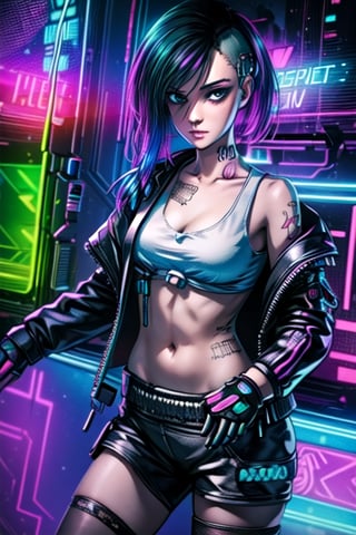 cyberpunk, neon lights