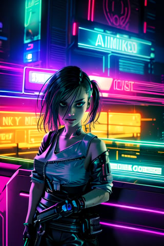 cyberpunk, neon lights