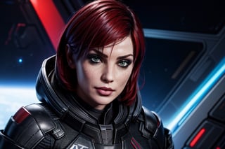 1 girl, sexy, combat armor, sselife, N7, Black hoodie, N7 smirk,Jane,Shepard, space,