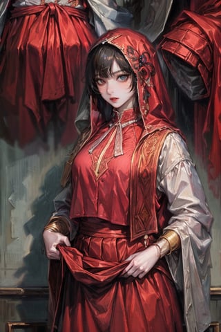 female, ((masterpiece, best quality, ultra detailed, absurdres):1.5), 1girl, bangs,beautiful,black hair,vnaodai, long_sleeves , outside, long skirt, veil, wedding, veil covering eyes