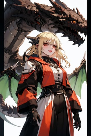 female, ((masterpiece, best quality, ultra detailed, absurdres):1, yellow hair,retroartstyle,dragon ear,dragon mechanic,Pixel art,orange eyes,fern