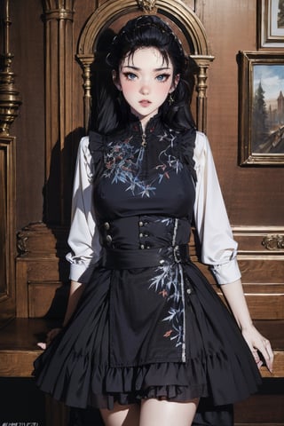 female, ((masterpiece, best quality, ultra detailed, absurdres), ,ubel,olantilene,hanfuskirt