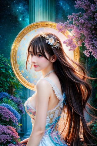 (1girl:1.3), long hair, ultra hd detailed painting, digital art, Jean-Baptiste Monge style, bright, beautiful, splash, Glittering , cute and adorable,  filigree,  , rim lighting, lights, extremely ,  magic, surreal, fantasy, digital art, , wlop, artgerm and james jean, , centered, symmetry, painted, intricate, volumetric lighting, beautiful, rich deep colors masterpiece, sharp focus, ultra detailed, in the style of dan mumford and marc simonetti, astrophotography