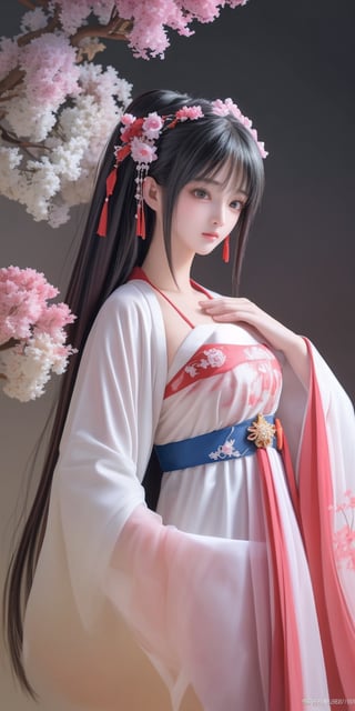 (masterpiece, top quality, best quality, official art, beautiful and aesthetic:1.2), (1girl), extreme detailed,(abstract, fractal art:1.3),highest detailed, detailed_eyes, light_particles, hanfu,jewelry, sexy, ,red,,<lora:659111690174031528:1.0>