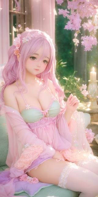 dreamy, pastel-toned, warm, fantasy, mellow, soft, romantic beauty with lilac scent and jazz melody, dreamy, pastel-toned, romantic, warm, fantasy, mellow, soft, cozy, moist, Adda Barrios art style
hina