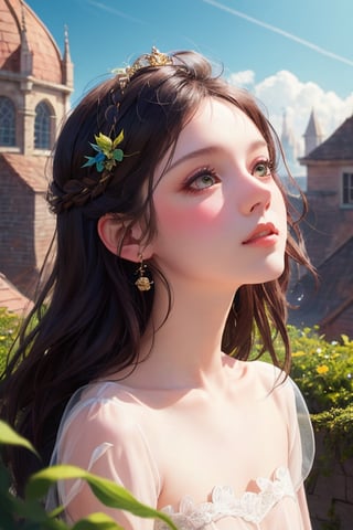 editorial photography,super detailed background,Super realistic,double exposure,depth of field,cute fantasy vibes,soft focus tone,narrative scene,super minimum,dwarf,Thumbelina,pygmy,elvis,on the roof,Improbable size balance,Fantastic world,portrait,nsfw,
