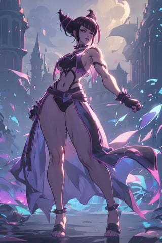 juri han , thick mature_female , (muscular tomboy milf:1.2) , (open long slit dress without bra:1.2) , full body, bare feet , bare legs
 
autumn time ,floating castle, light coming from abstract clouds

, masterpiece, best quality, very aesthetic, absurdres,glowingdust,Sexy Toon,breakdomain