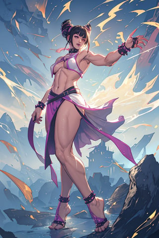 juri han , thick mature_female , (muscular tomboy milf:1.2) , (open long slit dress without bra:1.2) , full body, bare feet , bare legs
 
autumn time ,floating castle, light coming from abstract clouds

, masterpiece, best quality, very aesthetic, absurdres,glowingdust,Sexy Toon,breakdomain