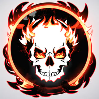 circle rounded avatar frame, in flame, electric, lightnig, ultra detailed, intricate, white background,in skulls 