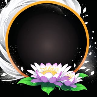 circle rounded avatar frame, in flowers, ultra detailed, intricate, white background, simple background,circleframe,in fires