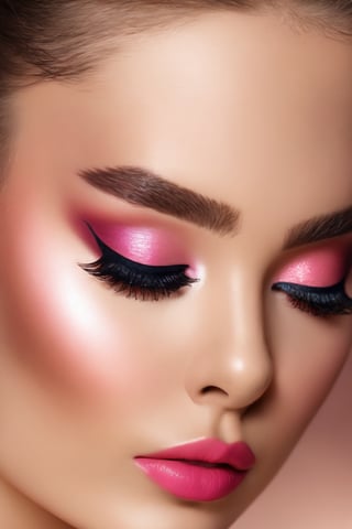 (best quality,4k,8k,highres,masterpiece:1.2),ultra-detailed,(realistic,photorealistic,photo-realistic:1.37),woman,beautiful,portrait,makeup,close-up,beautiful detailed eyes,pink lipstick,soft and natural,flawless skin,detailed features,delicate eyelashes,shimmery eyeshadow,intense gaze,subtle blush,well-defined eyebrows,glowing complexion,professional lighting,pink tones,smooth texture,high resolution,detailed hair strands,perfectly manicured nails,subtle highlight,romantic atmosphere,lush background,dreamy ambiance,soft filters,vivid colors,studio setting,warm and inviting lighting,artistic composition,attention to detail,high-definition clarity,sparkling eyes,dewy skin,luminous makeup,polished appearance,sophisticated elegance,impeccable grooming,striking beauty,mesmerizing gaze,alluring presence,resplendent charm,flawless beauty.