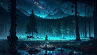 masterpiece, best quality, ultra-detailed, illustration, 1girl, solo, outdoors, camping, night, mountains, nature, stars, moon, bonfire, tent, twin ponytails, green eyes, cheerful, happy, backpack, sleeping bag, camping stove, water bottle, mountain boots, gloves, sweater, hat, flashlight, forest, rocks, river, wood, smoke, shadows, contrast, clear sky, constellations, Milky Way, peaceful, serene, quiet, tranquil, remote, secluded, adventurous, exploration, escape, independence, survival, resourcefulness, challenge, perseverance, stamina, endurance, observation, intuition, adaptability, creativity, imagination, artistry, inspiration, beauty, awe, wonder, gratitude, appreciation, relaxation, enjoyment, rejuvenation, mindfulness, awareness, connection, harmony, balance, texture, detail, realism, depth, perspective, composition, color, light, shadow, reflection, refraction, tone, contrast, foreground, middle ground, background, naturalistic, figurative, representational, impressionistic, expressionistic, abstract, innovative, experimental, unique