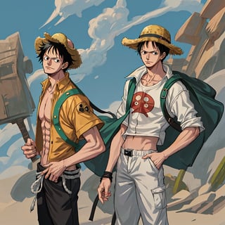 One piece one luffy gear 5 young man luffy in the crew style of clothes for Viking with gear 5 unlocked