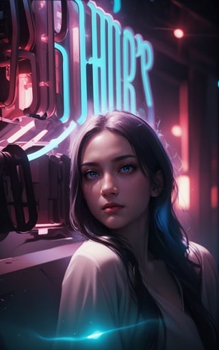 4k, (masterpiece, best quality, highres:1.3), ultra resolution, intricate_details, (hyper detailed, high resolution, best shadows),
1 woman, standing next to a neon light board, glowing in the dark, looking_at_camera, close up shot, light falling on her face, depth_of_field, glowing_lights, fog, 

realistic illumination,Mecha,blurry_light_background,realistic illumination,Holy light,Angel's wings,Cyberpunk,	 SILHOUETTE LIGHT PARTICLES