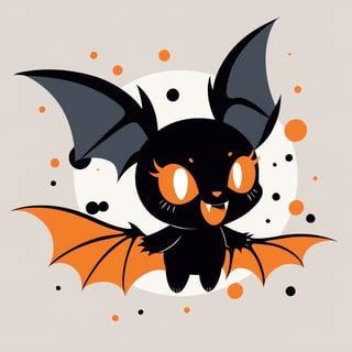 a bat looking at the camera in abstract art style