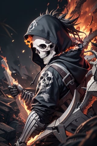 skull,skeleton sports hoodie with , fire in the eyes, 4k
,shards, add_more_creative,LegendDarkFantasy