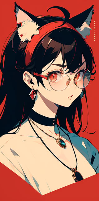 ((eris_greyrat, ahoge, hairband, black hairband,,))

(masterpiece), (masterpiece:1.3), (best quality:1.3), solo, 1GIRL, looking at viewer, simple background, animal ears, jewelry, closed mouth, female focus, earrings, glasses, artist name, necklace, collar, no humans, animal, watermark, cat, slit pupils, brooch, gem, portrait, red background, furry, pendant, round eyewear, animal focus, red theme, whiskers, red gemstone, black fur,portrait, illustration, fcloseup, face, rgbcolor, emotion,illustration,fcloseup,rgbcolor,emotion