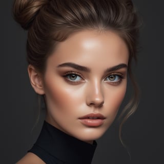  a painting of a woman golden brown hair in a french bun, high cheekbones, sharp jawline, grey eyes in a black dress the bodice and sleeves, its neckline skimming the base of her pale throat. smooth skin, young Nesta’s hair had been swept into a simple style to reveal the panes of her face, the savage clarity of her eyes digital painting, by Alexander Kanoldt, Artstation, cinematic  portrait, (beautiful) girl, big cheekbones,  painting of sexy, doodle, diego dayer, with round face, realistic - n 9, artist unknown, ann stokes, cute adorable, sharpie, cinemtic look, grainy cinematic, fantasy vibes godlyphoto r3al, detailmaster2, aesthetic portrait, cinematic colors, earthy, moodygrainy cinematic, godlyphoto r3al, detailmaster2, aesthetic portrait, cinematic colors, earthy, moody 
