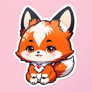 ((best quality)), ((masterpiece)), (detailed), kawaii sticker, 1girl, caucasian, colorful, cute fox costume, ultra realistic, ultra detailed, average girl, upper body, closeup, chibi, simple background,sticker,