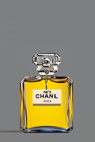 Chanel No 5 bottle with traditional chinese elements like procelaine
