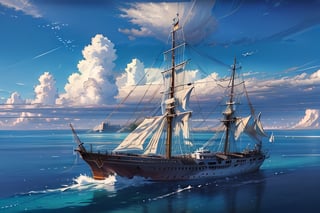 zcshinkai\(\style\),,sea,cloud,sky,boat,, (masterpiece, best quality, ultra-detailed),no_humans