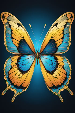 (Masterpiece),  An image of a butterfly with wings formed by two human faces looking at each other and facing each other,  one light and the other dark,  representing the duality of the Gemini,  the image quality is 8k,  The image has an optical illusion effect of two faces facing each other,  mimicking the wings of the butterfly,  creating a contrast between colors and shapes,  the effect also generates some lines and curves that simulat