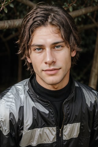 Hyper realistic image of an athletic looking Caucasian man dressed biker yellow uniform. ((The uniform Black Fox Racing Sports whit Logos: 1.2)). The character should have detailed skin texture, well-defined hands, and hazel eyes that reflect realism. His face should show symmetry in his physical features, and seductive smile, casual hairstyle, detailed finger nails, beautiful teeth, extremely detailed. When standing, the lighting in the scene should be natural and realistic, with a american shot that shows the character centered in the frame, (looking directly at the viewer: 1.2). ((Also, make sure his entire body is facing the viewer to create a sense of connection: 1.6)).
(Fund of a BMX track: 1.6)
detailed background, real-life lighting