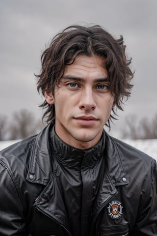 Hyper realistic image of an athletic looking Caucasian man dressed biker uniform. The uniform is color Red ((Fox Racing Sports Logos: 1.2)). The character should have detailed skin texture, well-defined hands, and hazel eyes that reflect realism. His face should show symmetry in his physical features, and he should have a serious but friendly expression. When standing, the lighting in the scene should be natural and realistic, with a medium shot that shows the character centered in the frame, (looking directly at the viewer: 1.2). ((Also, make sure his entire body is facing the viewer to create a sense of connection: 1.6)).
(Change biker uniform color: 1.8)
((blurry gray backdrop: 1.7))