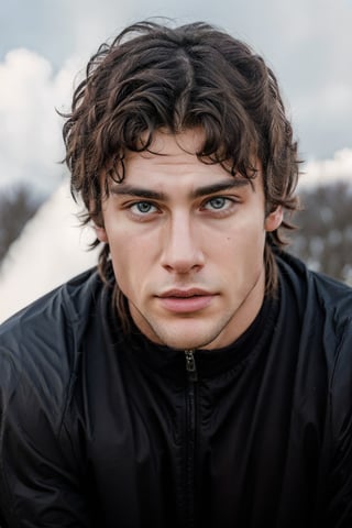 hyperrealistic image of a Caucasian man with an athletic appearance, dressed in a modern, high-tech cyclist uniform. The uniform should be designed with the distinctive colors of the UCI (Union Cycliste Internationale). The character should have detailed skin texture, well-defined hands, and hazel-colored eyes that reflect realism. His face should display symmetry in his physical features, and he should have a serious yet friendly expression. Standing, the scene's lighting should be natural and realistic, with a medium shot that shows the character centered in the frame, looking directly at the viewer. Additionally, ensure that his entire body is oriented towards the viewer to create a sense of connection.
(Change cyclist Uniform Color: 1.2)
(De Fondo una pista de BMX: 1.2)