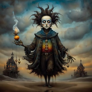 sandman, in the style of esao andrews, baroque