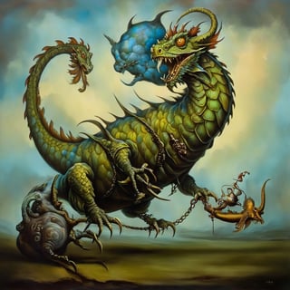 basilisk, in the style of esao andrews, baroque