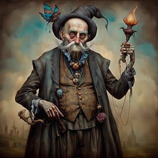 old_man, in the style of esao andrews, baroque, gothic, full figure