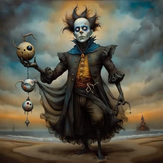 sandman, in the style of esao andrews, baroque