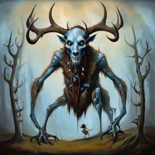 wendigo, in the style of esao andrews