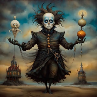 sandman, in the style of esao andrews, baroque