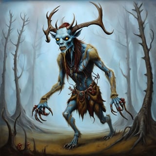 wendigo, in the style of esao andrews