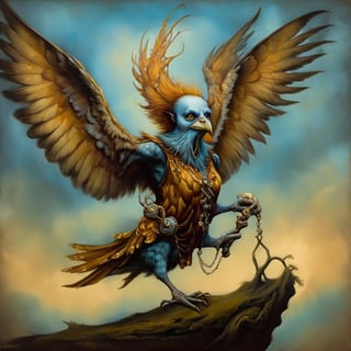 harpy, in the style of esao andrews, baroque